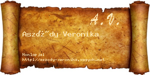 Aszódy Veronika névjegykártya